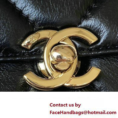 Chanel Quilted Shiny Calfskin  &  Gold-Tone Metal box Bag AS4471 Black 2023